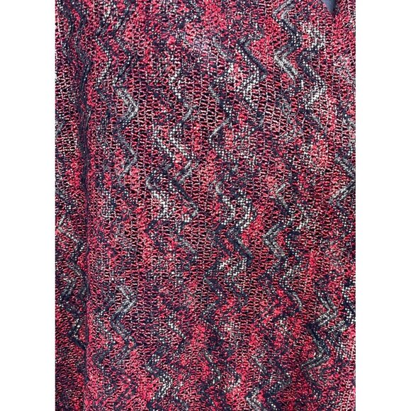 Susan Graver Womens Open Front Cardigan Jacket Medium Zigzag Red Black NWT New - Picture 8 of 8